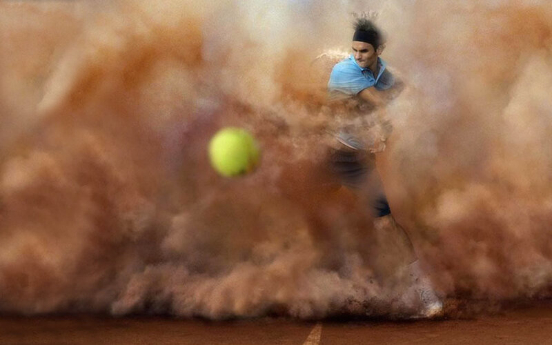 tennis player on clay court