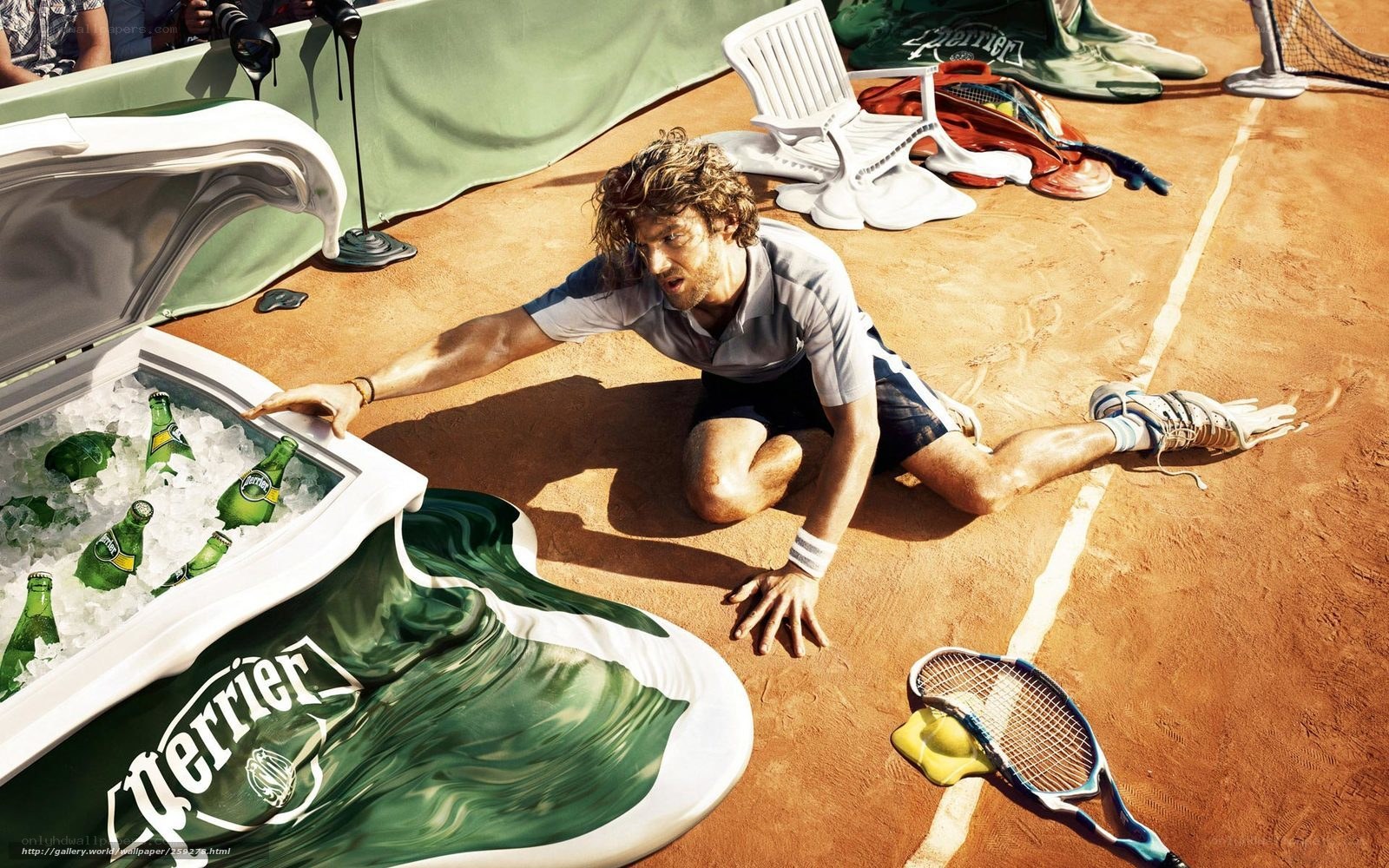 Tennis player on clay court