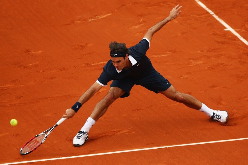 tennis player on clay court