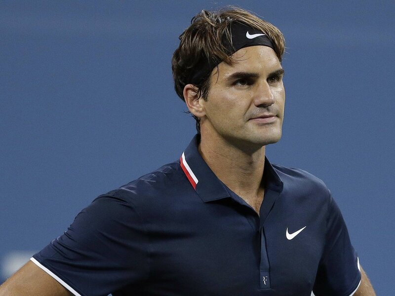 Tennis Player on Court — Blue, Focused, Photograph