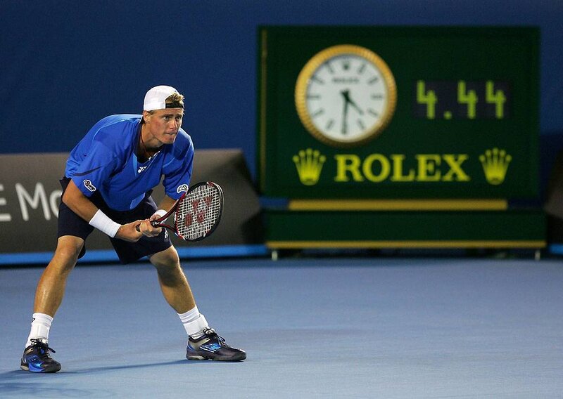 Tennis Player on Court — Blue