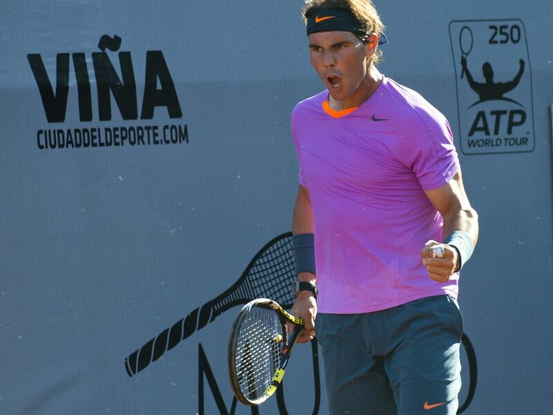 Tennis Player on Court — Purple