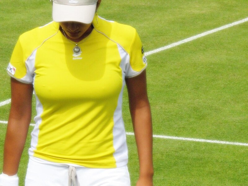 Tennis Player on Court — Yellow, Calm