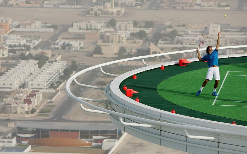 Tennis Player on Rooftop