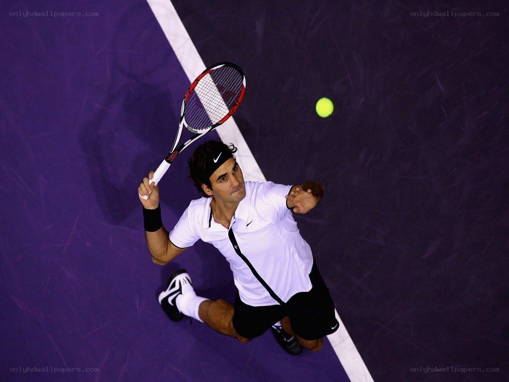 tennis player serving
