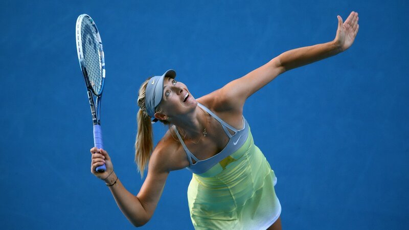 tennis player serving