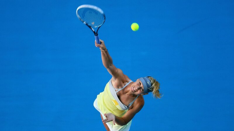 tennis player serving