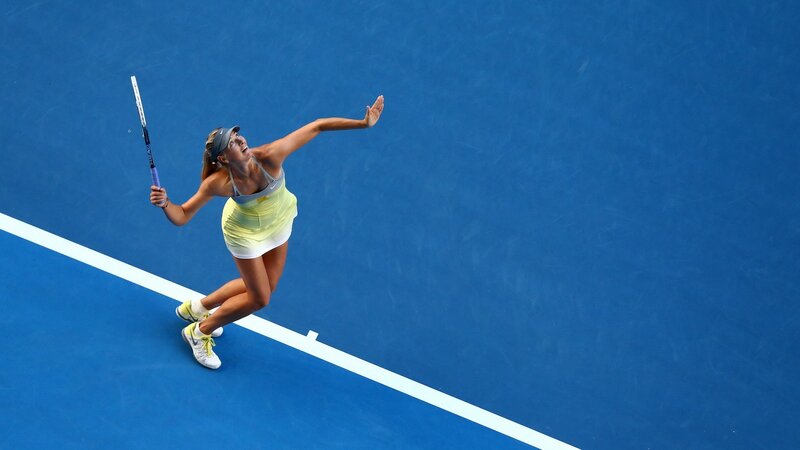 tennis player serving
