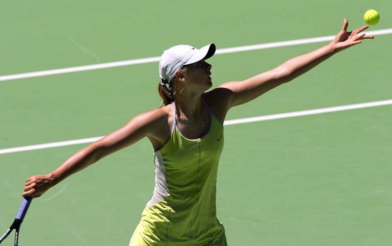 tennis player serving