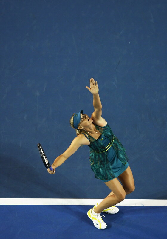 tennis player serving