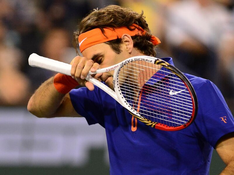 Tennis Player with Racket — Blue