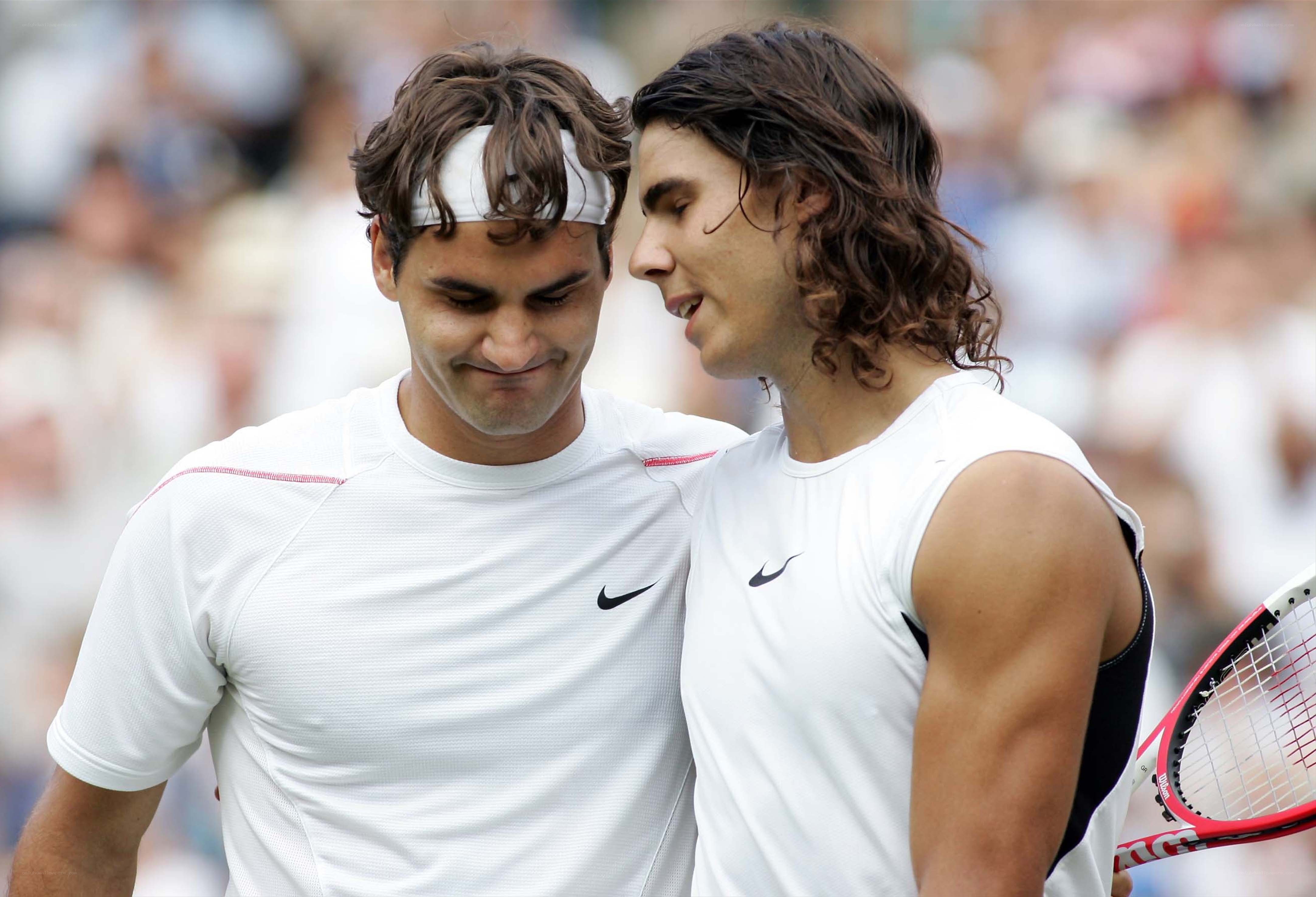 tennis players in conversation