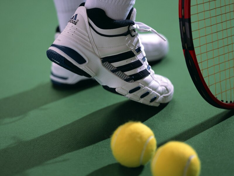 Tennis Shoes on Court