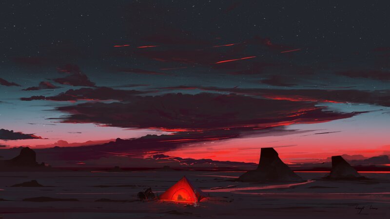 Tent in Desert Landscape