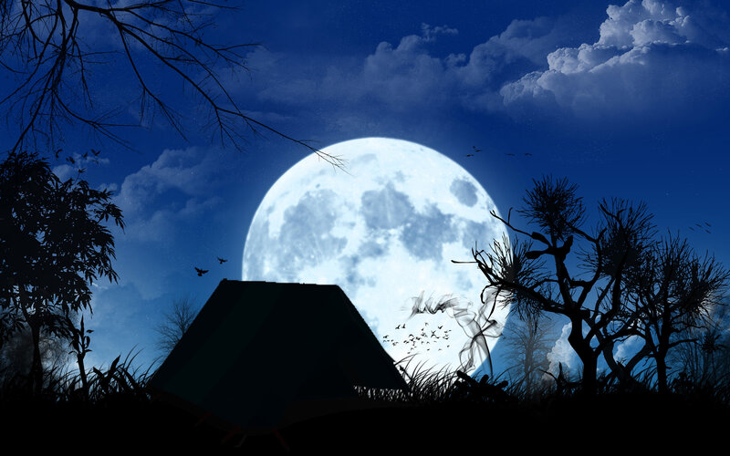 Tent under Full Moon