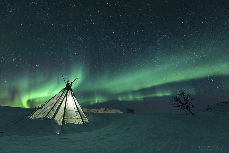 Tented Camp under Aurora