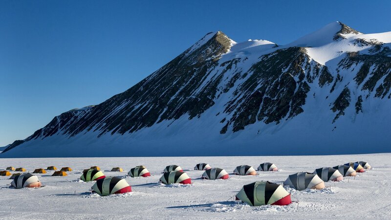 Tents in Snowy Landscape