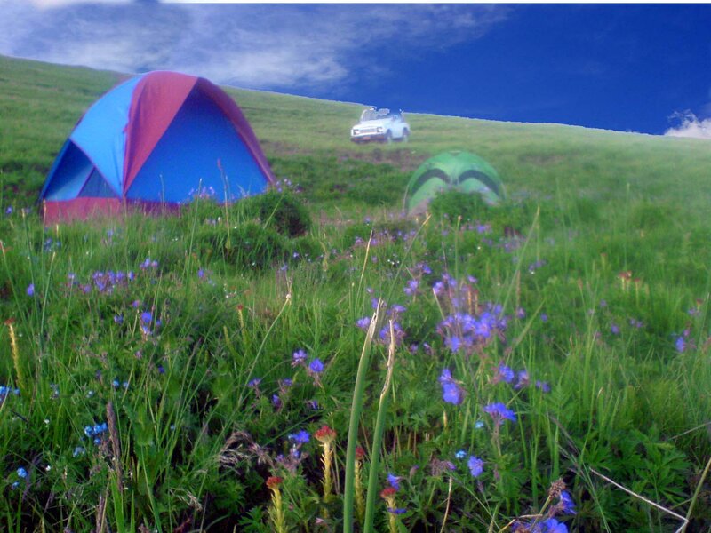 Tents on a Hillside