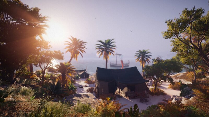 Tents on Tropical Beach