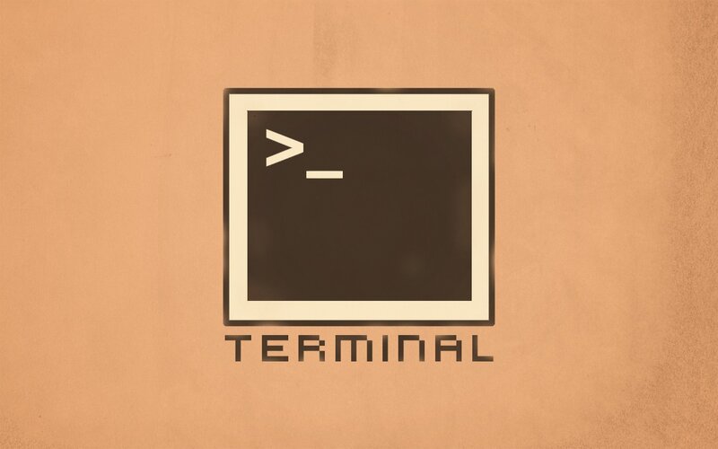terminal icon on textured background