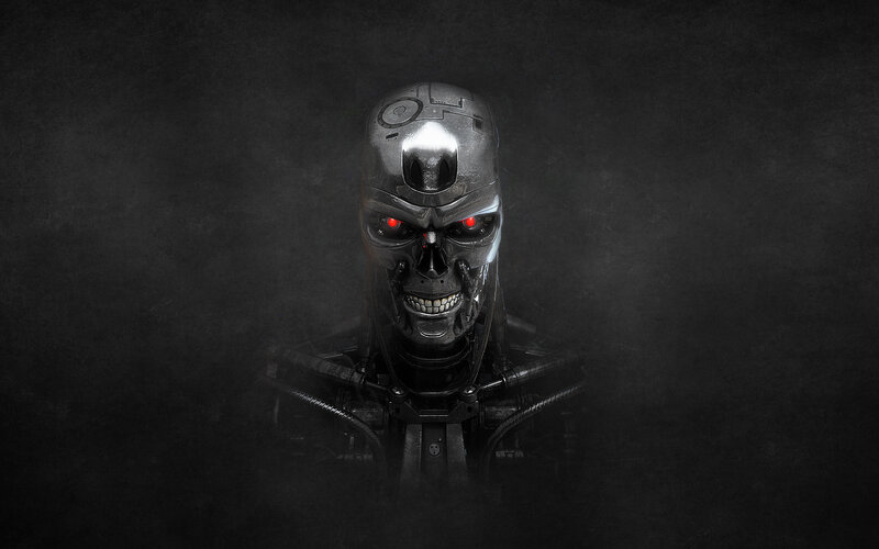 Terminator Endoskeleton — Black, Dark, Menacing, 3d Render, Skull