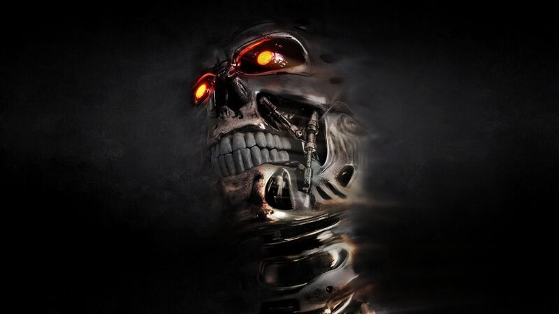 Terminator Endoskeleton — Black, Dark, Menacing, Digital Art