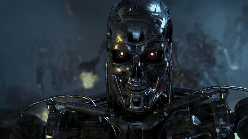 Terminator Endoskeleton — Black, Dark, Menacing, Night