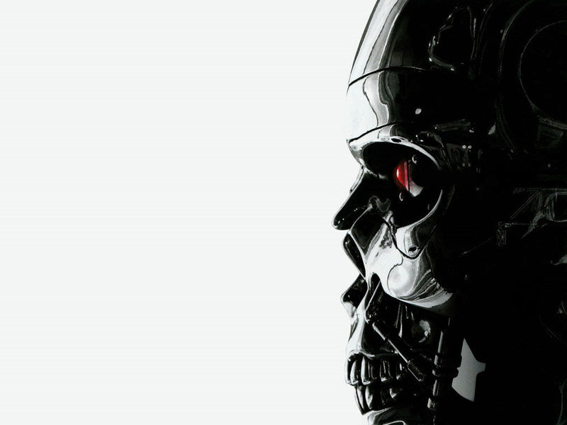 Terminator Endoskeleton — Black, Dramatic, Digital Art, Skull