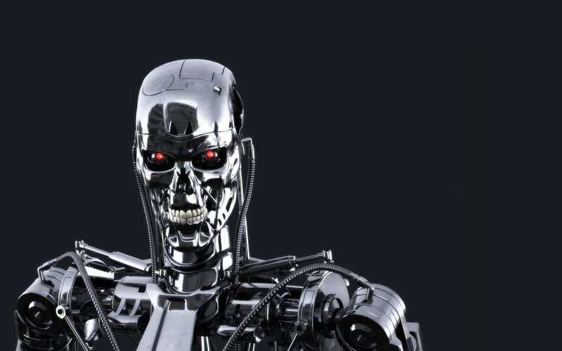 Terminator Endoskeleton — Silver, Dramatic, 3d Render, Robot, Skull