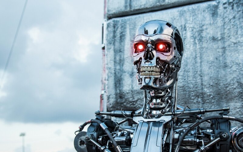 Terminator Robot Head — Silver