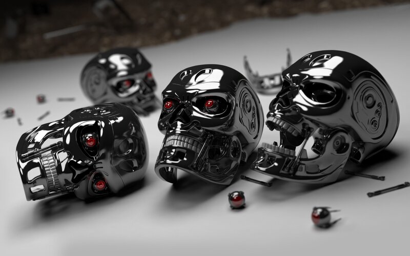 Terminator robot skulls