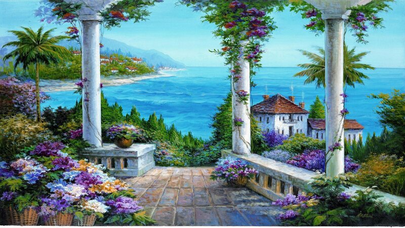 Terrace Overlooking Sea