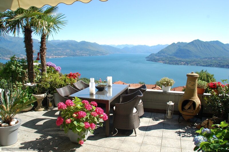 Terrace with Lake View — Blue, Serene, Afternoon