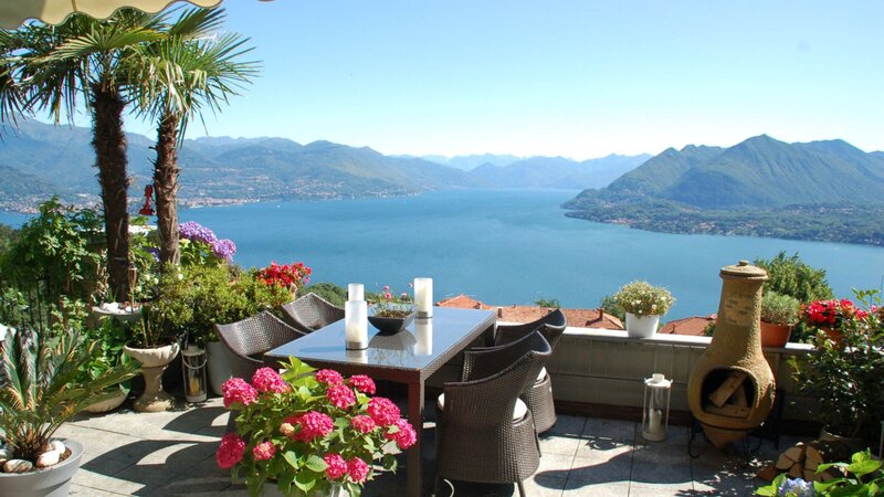 Terrace with Lake View — Blue, Serene