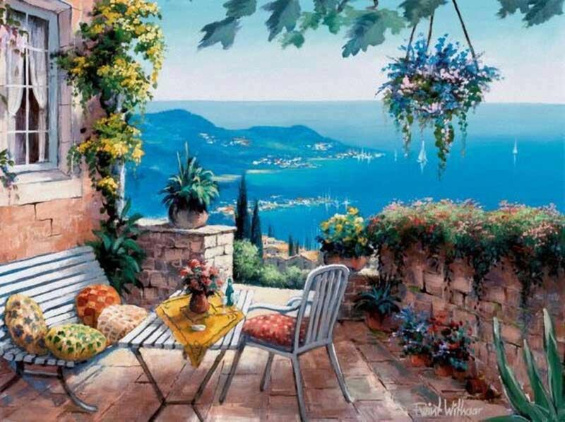 Terrace with Sea View — Blue