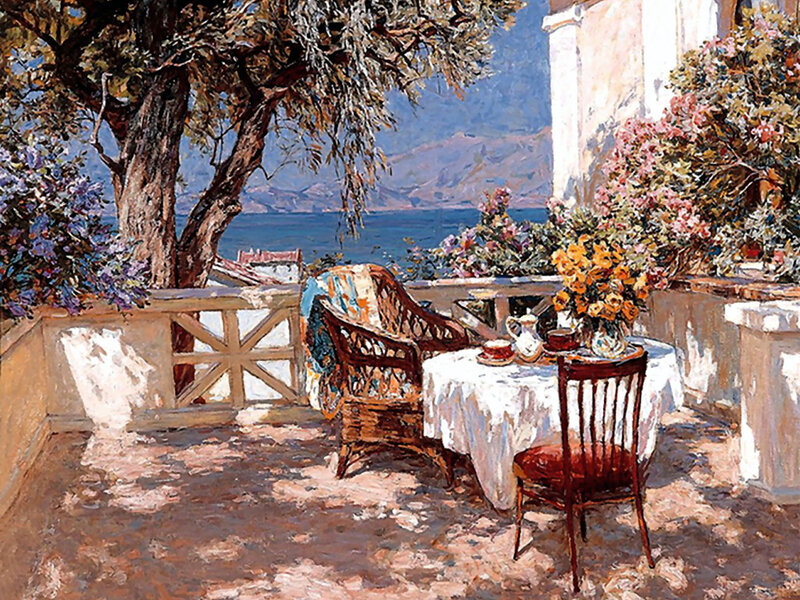 Terrace with Table and Chairs