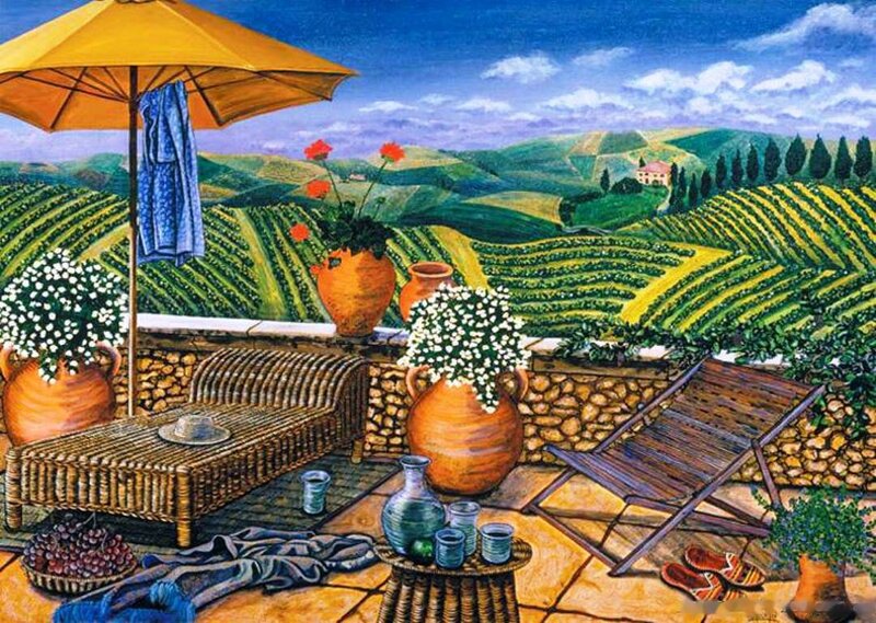 Terrace with Vineyards