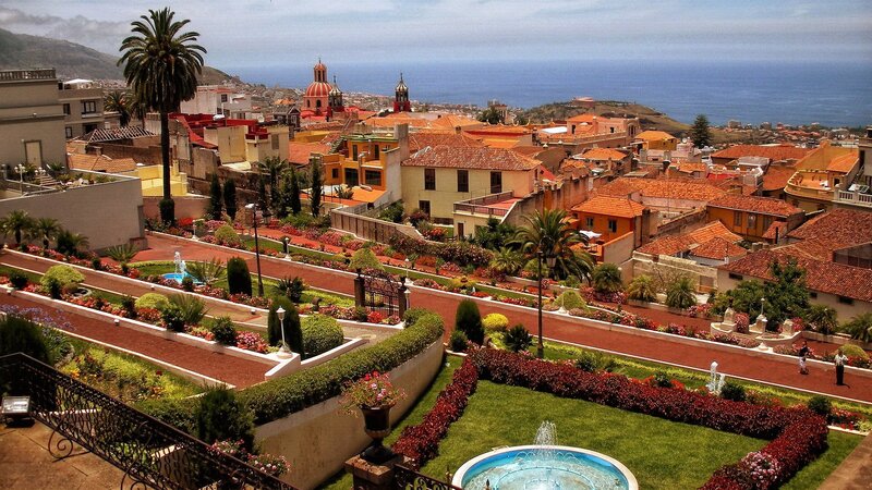 Terraced Gardens Overlooking Town