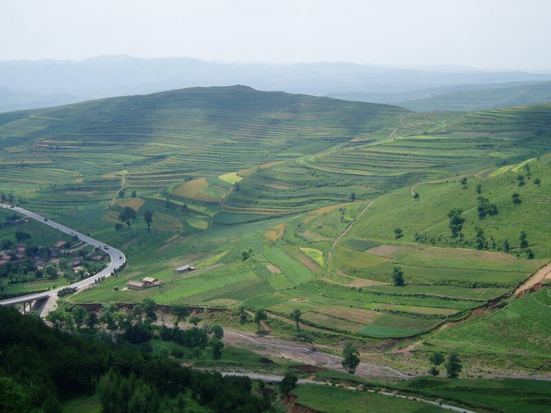 Terraced hills in rural China