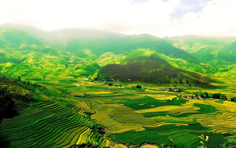Terraced Rice Fields — Clouds