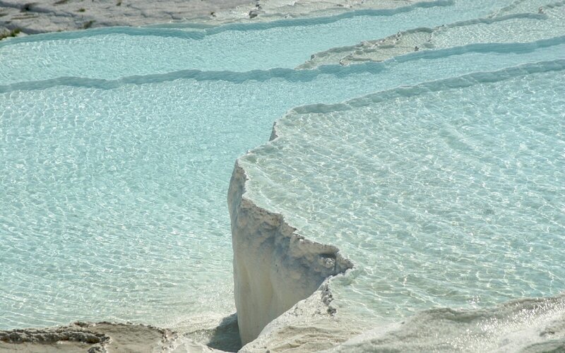 Terraced Travertine Pools — Blue, Serene