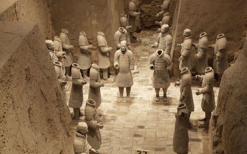 Terracotta Army in pit