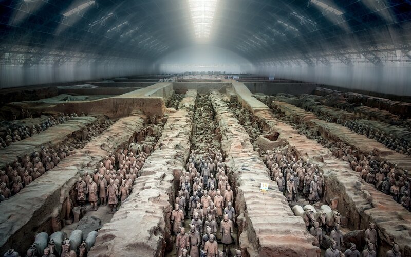 Terracotta Army Soldiers — Brown, Dramatic, Photograph