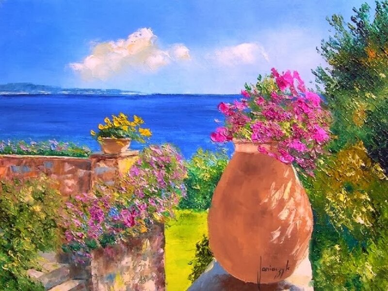 Terracotta Pots with Flowers
