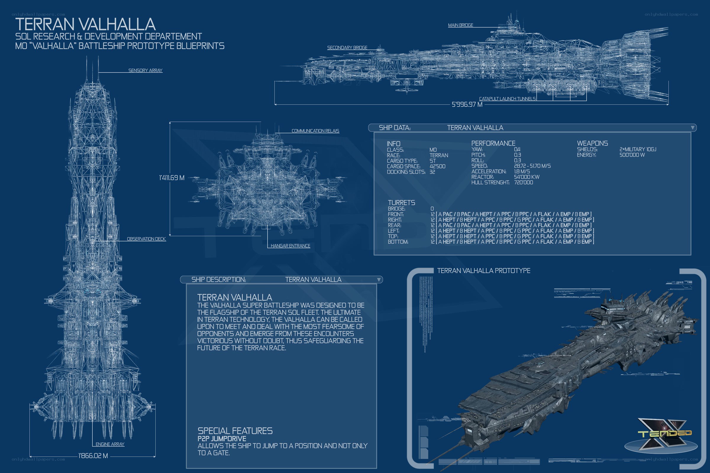 Terran Valhalla Battleship Blueprints