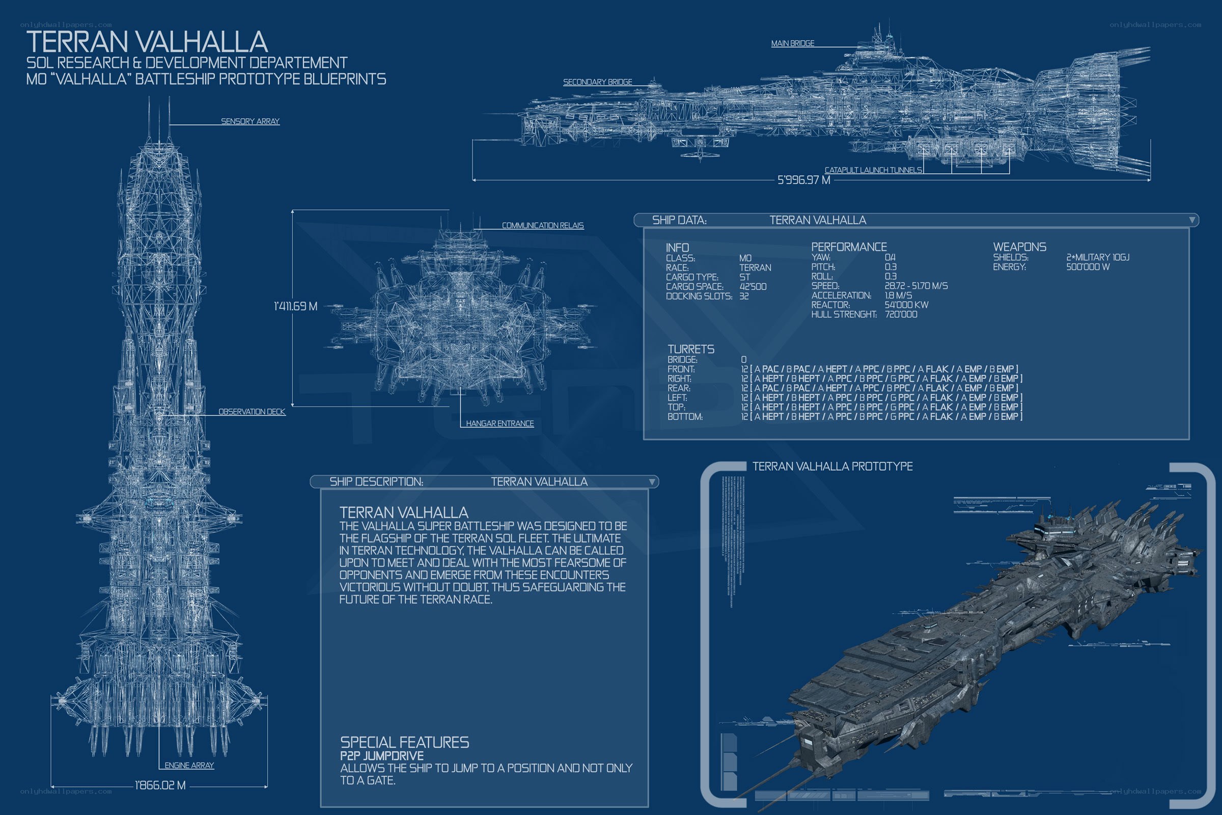 Terran Valhalla Battleship Blueprints