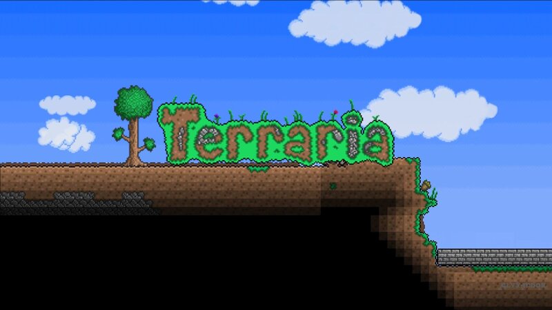 Terraria game title screen