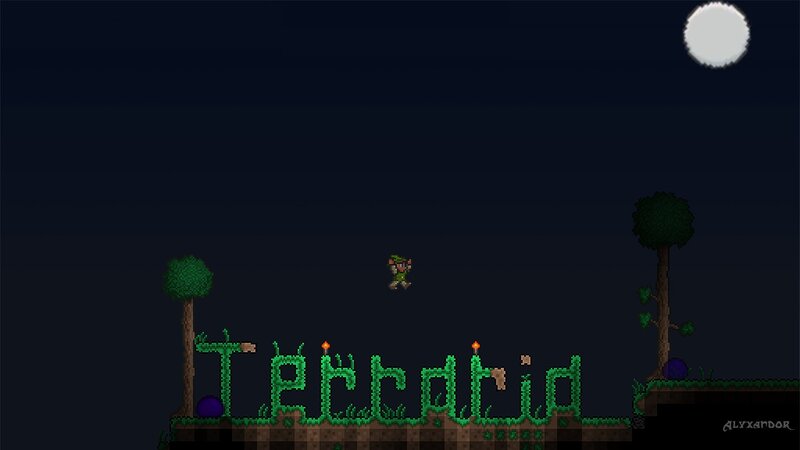 Terraria night scene