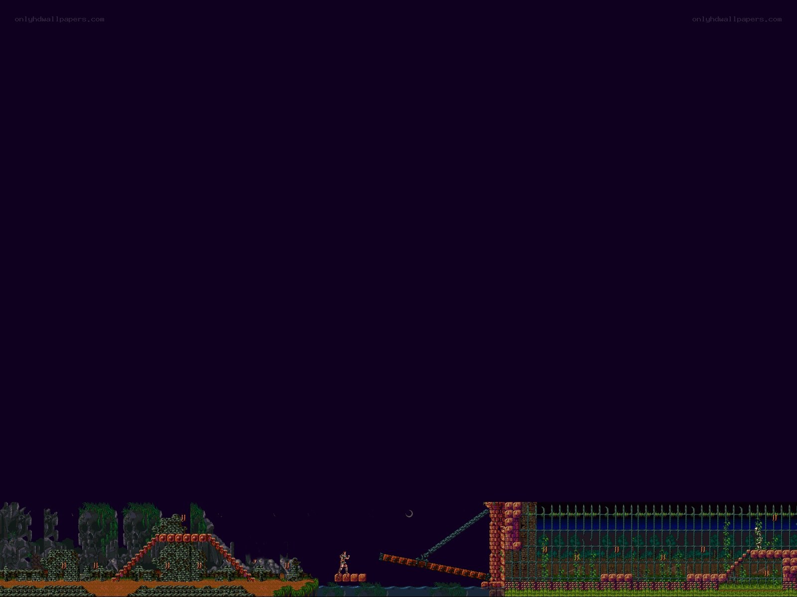 Terraria nighttime scene