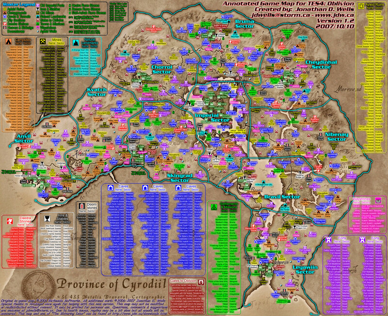 TES4 Oblivion game map
